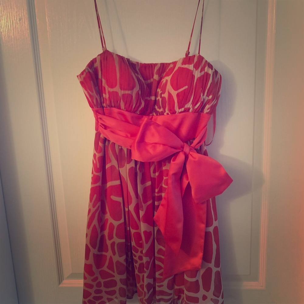 Giraffe print cocktail dress
